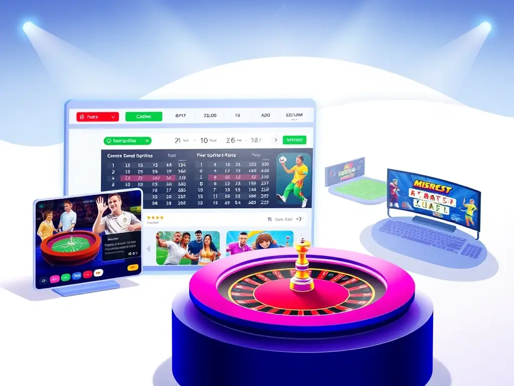 A collage showcasing various game categories available on FOX Game, including slots, fishing games, live casino tables, and sports betting, highlighting the platform's diverse entertainment options.